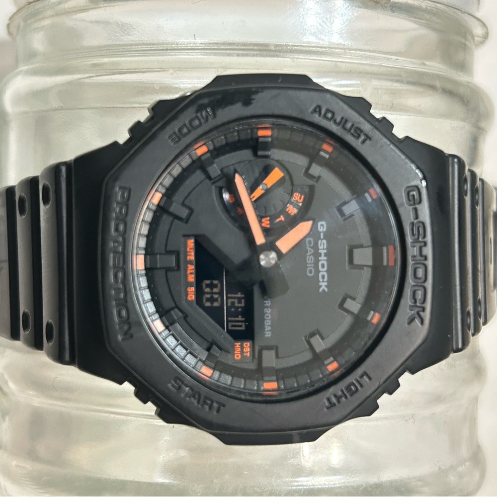 Casio G-Shock Black with Orange Highlights GA-2100 Series